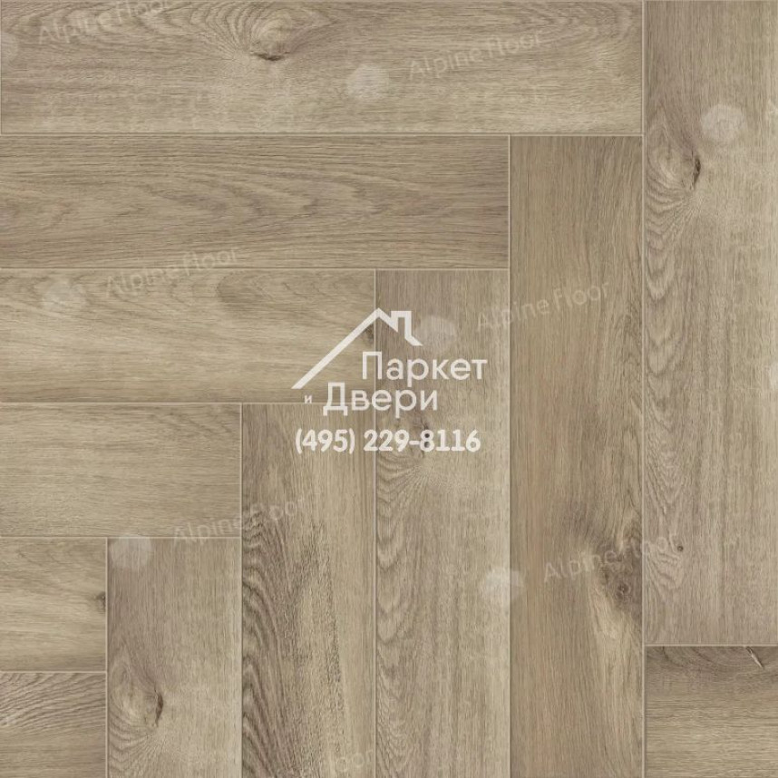 Виниловые полы Alpine Floor, Parquet Premium, Дуб Натуральный Отбеленный ECO 19-5 MC, 600х125х8-1