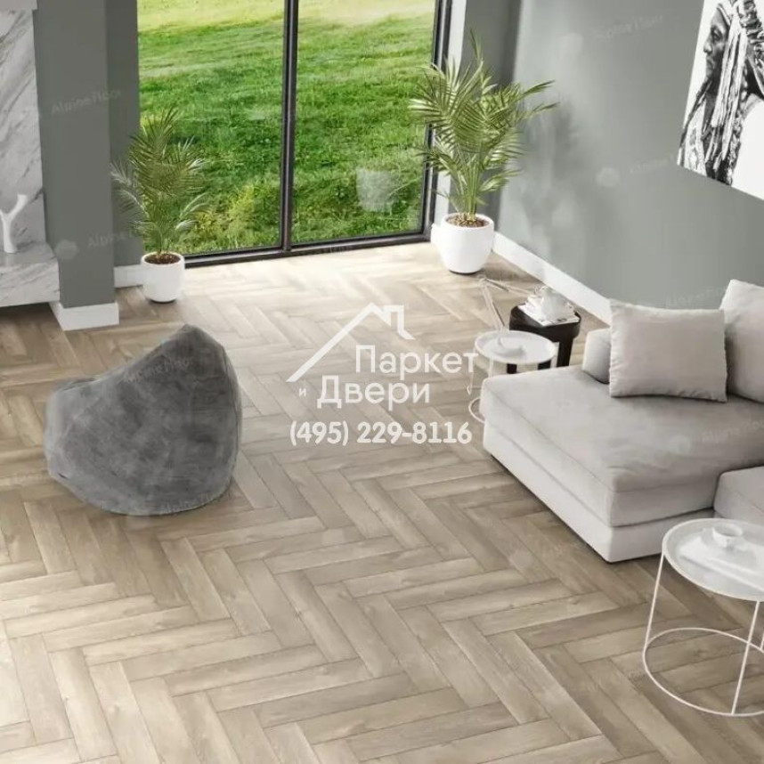 Виниловые полы Alpine Floor, Parquet Premium, Дуб Натуральный Отбеленный ECO 19-5 MC, 600х125х8