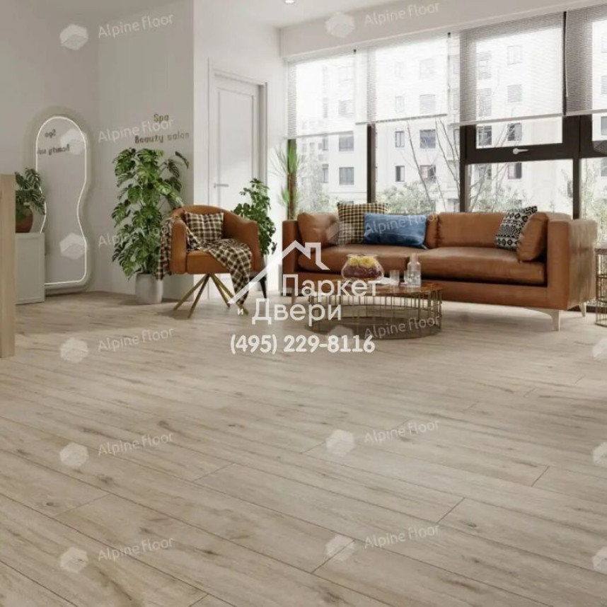 Виниловые полы Alpine Floor, Solo Plus, Прэсто ЕСО 14-801 MC, 1220х183х4-2