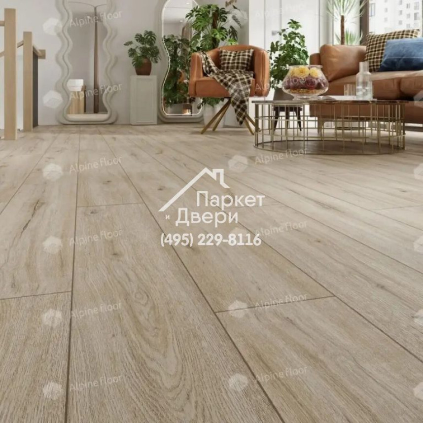 Виниловые полы Alpine Floor, Solo Plus, Прэсто ЕСО 14-801 MC, 1220х183х4