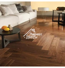 Инженерная доска Ablux Орех Американский (WALNUT) Английская Елочка SELECT 600x90x15