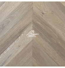 Паркет Wood Bee французская ёлка Chevron Дуб Крема / Crema, 510x92x12
