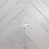 Паркет Wood Bee французская ёлка Chevron Ясень Мунлайт / Moonlight, 510x92x12