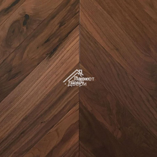 Паркет Wood Bee французская ёлка Chevron Американский Орех Кангари / Congaree, 510x92x12
