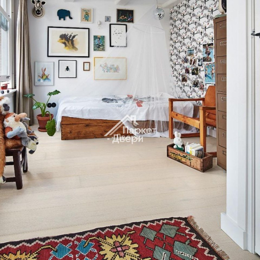 Паркетная доска Meister HD 400 Lindura Дуб натур Полярный белый МЛ-1