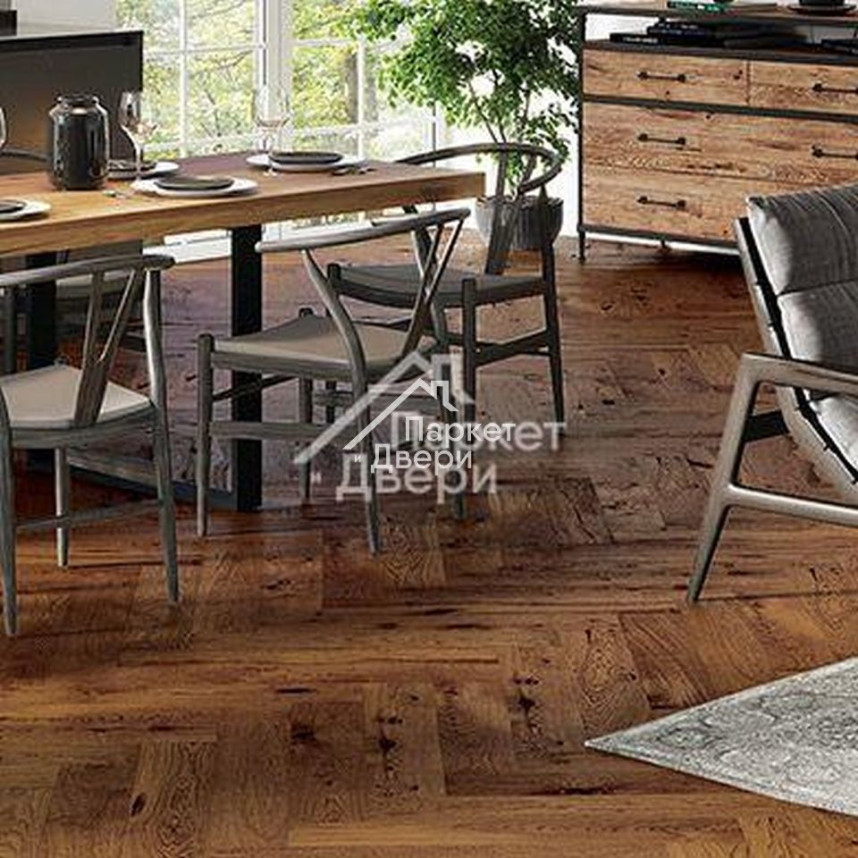 Паркет елка Barlinek Classico line Дуб Brown Sugar Классическая елка-1