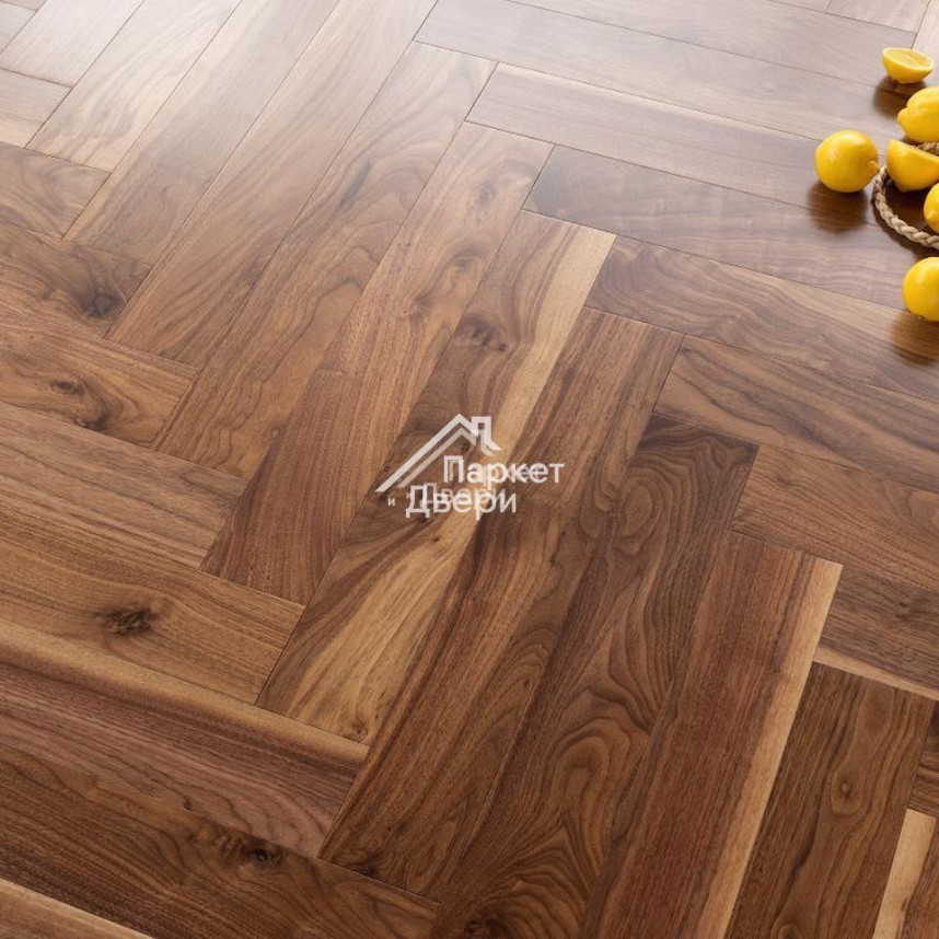 Массивная доска Ablux Орех Американский (WALNUT) Английская Елочка SELECT, 19 x 127 x 600-1