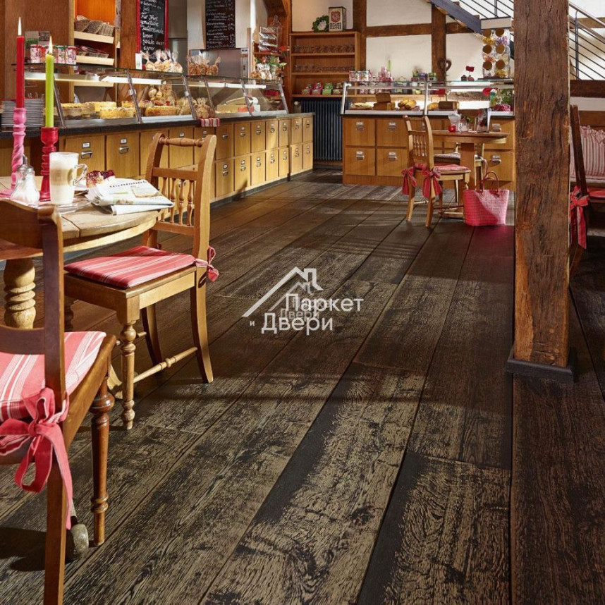 Паркетная доска Meister HD 300 Lindura Дуб рустик Черный мытый НМ-1