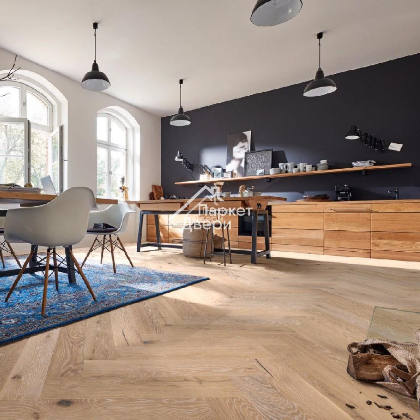 Паркет-елка Meister PS 500 Residence Дуб витал Белёный 13 мм НМ-1