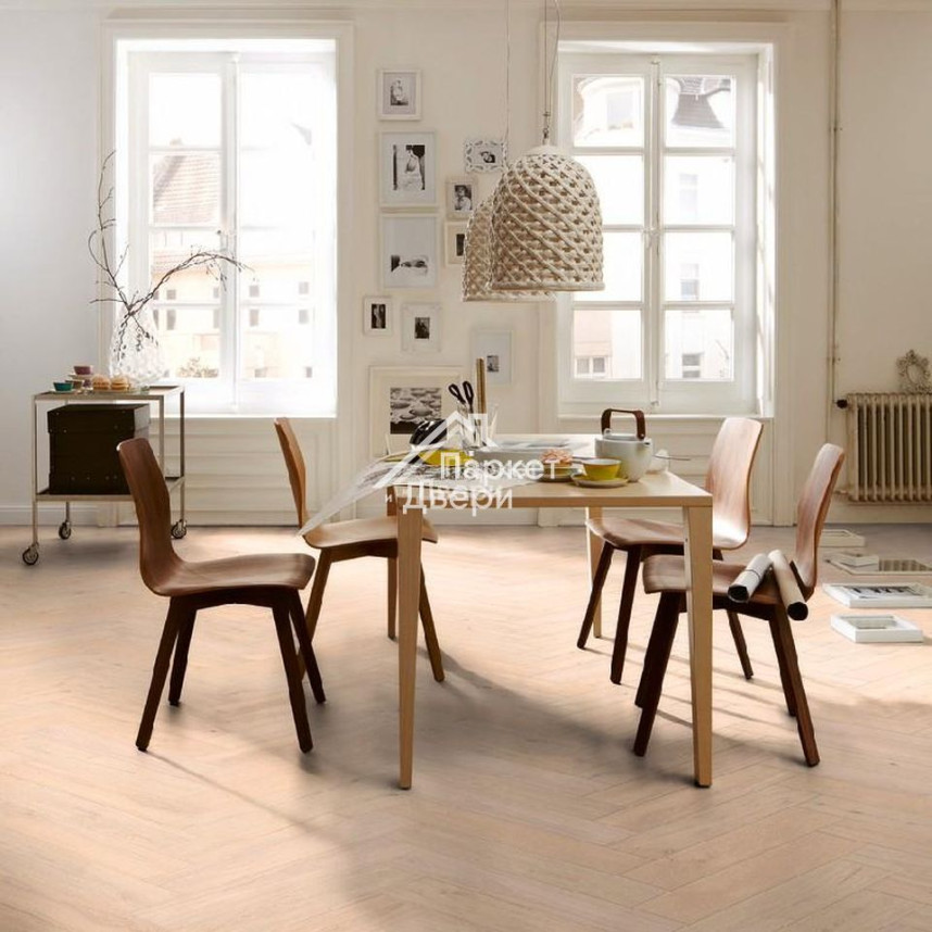 Паркет-елка Meister PS 500 Residence Дуб гармония Сливочно-белый 13 мм МЛ-1