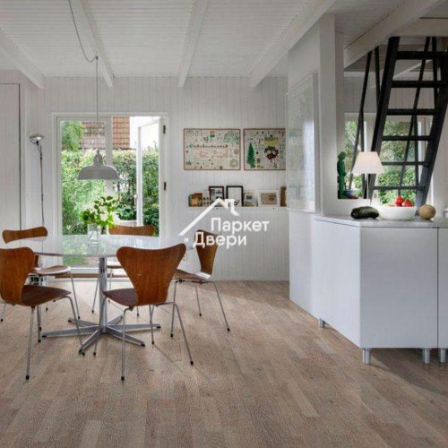 Паркетная доска Karelia Impressio Дуб Aged Stonewashed Ivory 3-полосный, 2266x188x14