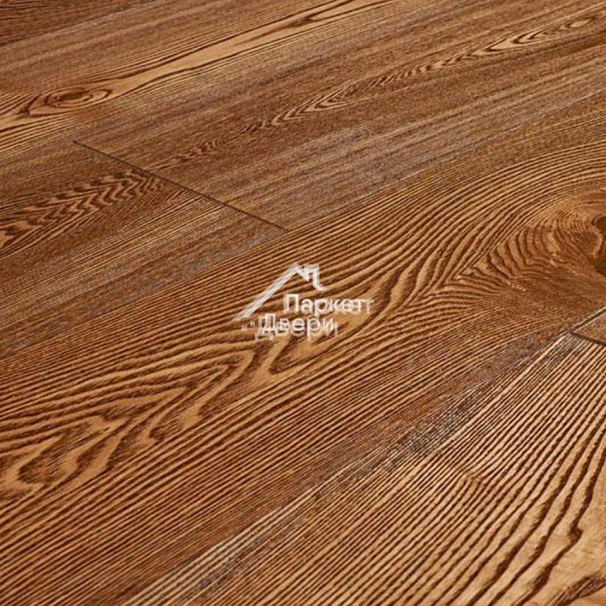 Паркетная доска Amber Wood (Амбер Вуд) Классика Ясень Винтаж Браш Масло, 1860x189x14-1