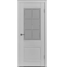 Дверь экошпон WanMark София 2 серая RAL 7047 со стеклом 15529