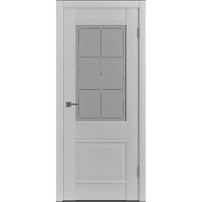 Дверь экошпон WanMark София 2 серая RAL 7047 со стеклом 15529