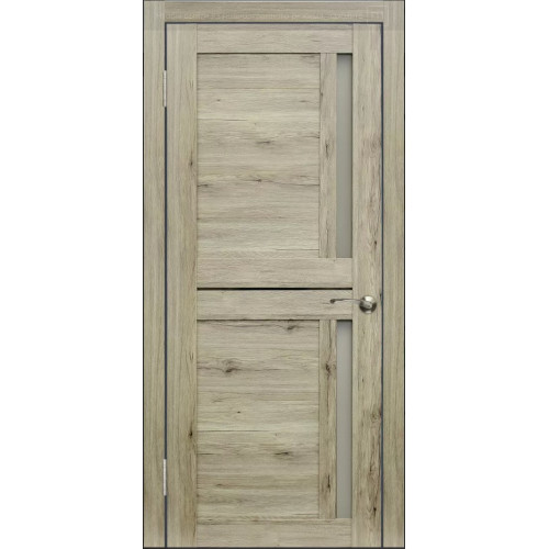 Дверь экошпон WanMark D5/2 рустик пепельный со стеклом 15532