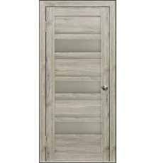 Дверь экошпон WanMark D29 рустик пепельный со стеклом 15535