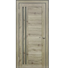 Дверь экошпон WanMark D13/4 рустик пепельный со стеклом 15538