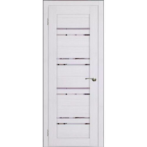 Дверь экошпон WanMark D28 ясень ривьера айс с зеркалом 15539