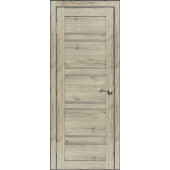 Дверь экошпон WanMark D28 рустик пепельный со стеклом 15540