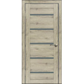 Дверь экошпон WanMark D1 рустик пепельный со стеклом 15543