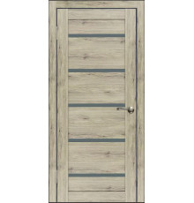 Дверь экошпон WanMark D1 рустик пепельный со стеклом 15543
