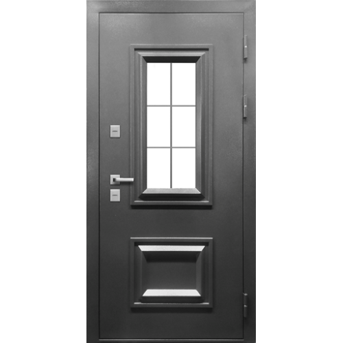 Дверь входная MXDoors ТЕРМО ТИТУЛ ТТ  Стеклопакет Букле Графит