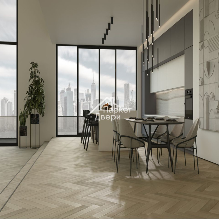 Кварцевый паркет Quartz Parquet Английская Ёлка Дуб Лимба 33-405 5/0,6 мм (1,936м²)-1