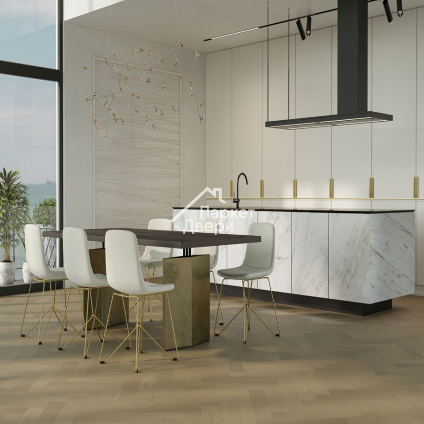 Кварцевый паркет Quartz Parquet Английская Ёлка Дуб Шампань 33-414 5/0,6 мм (1,936м²)-2