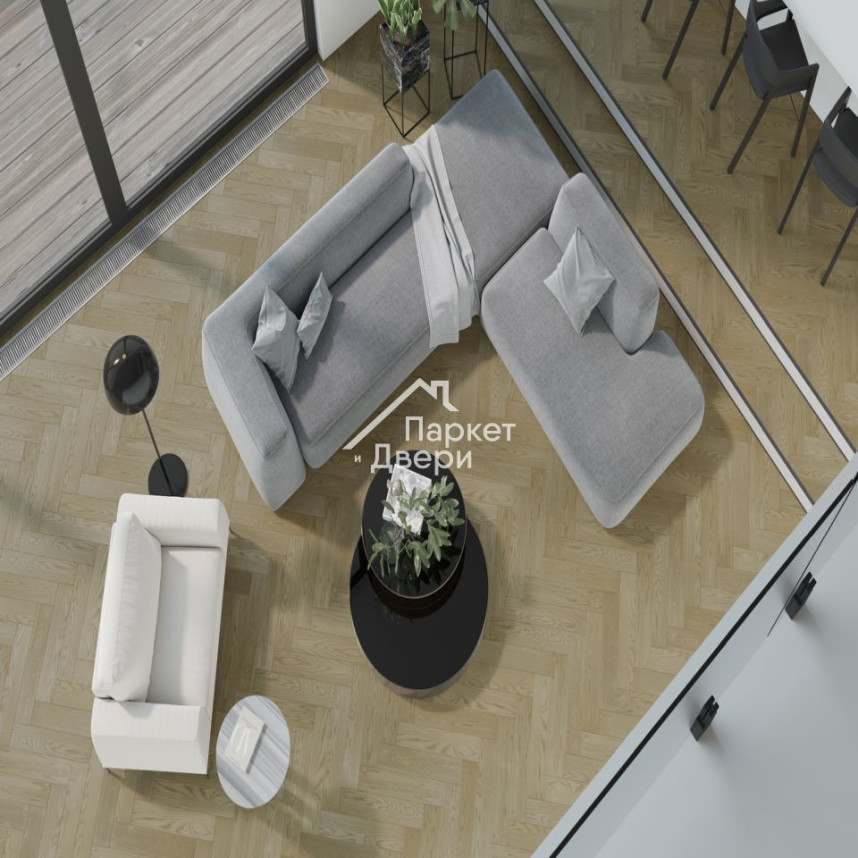 Кварцевый паркет Quartz Parquet Английская Ёлка Дуб Карельский 33-419 5/0,6 мм  (1,936м²)-2