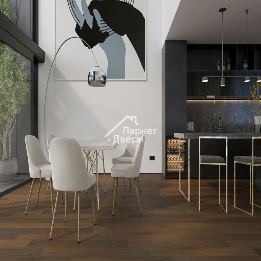 Кварцевый паркет Quartz Parquet Классик Орех Американский 400-29 5/0,6 мм (2,225 м²)-1