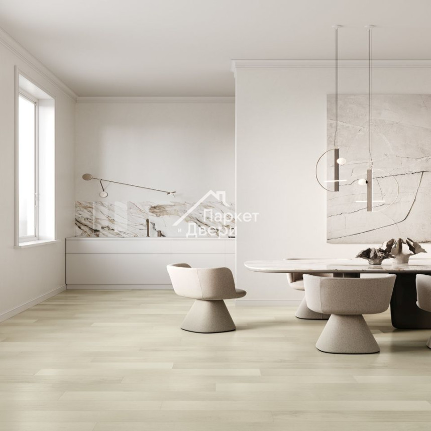 Кварцевый паркет Quartz Parquet Классик Клён Американский Белый 400-56 5/0,6 мм (2,225 м²)-1