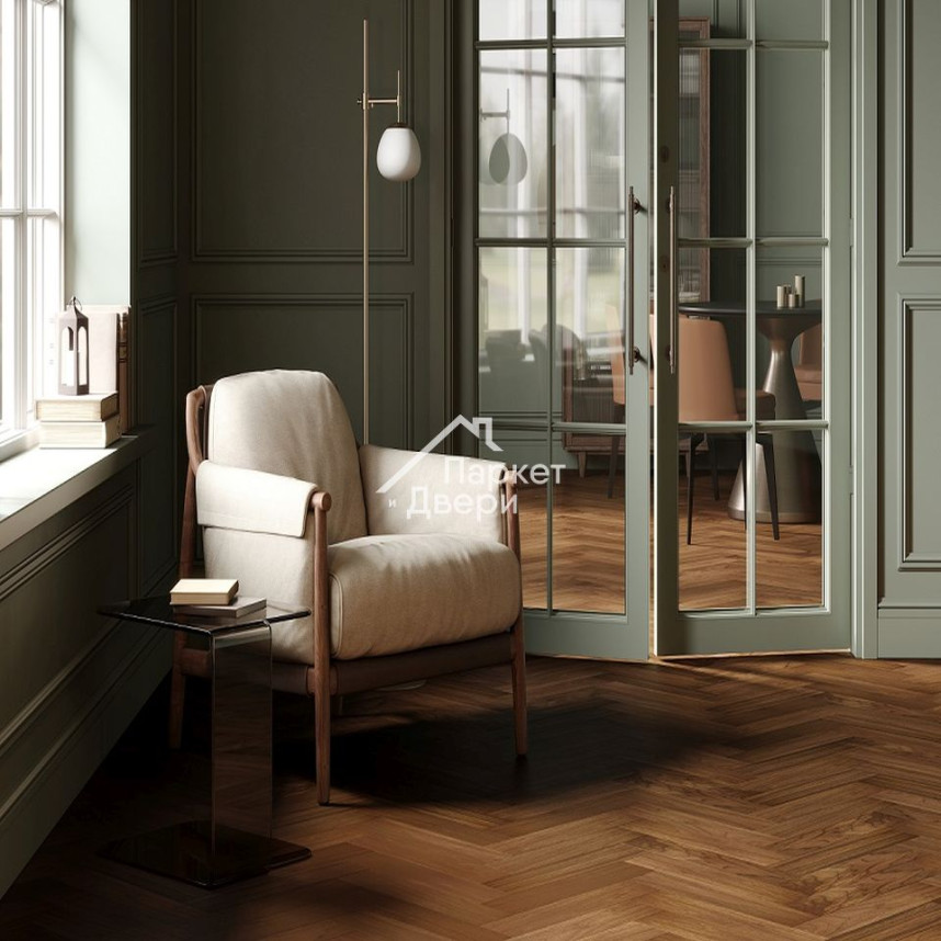 Кварцевый паркет Quartz Parquet Штучный паркет Орех Американский 44-400-29 5/0,6 мм (1,12м²)-1