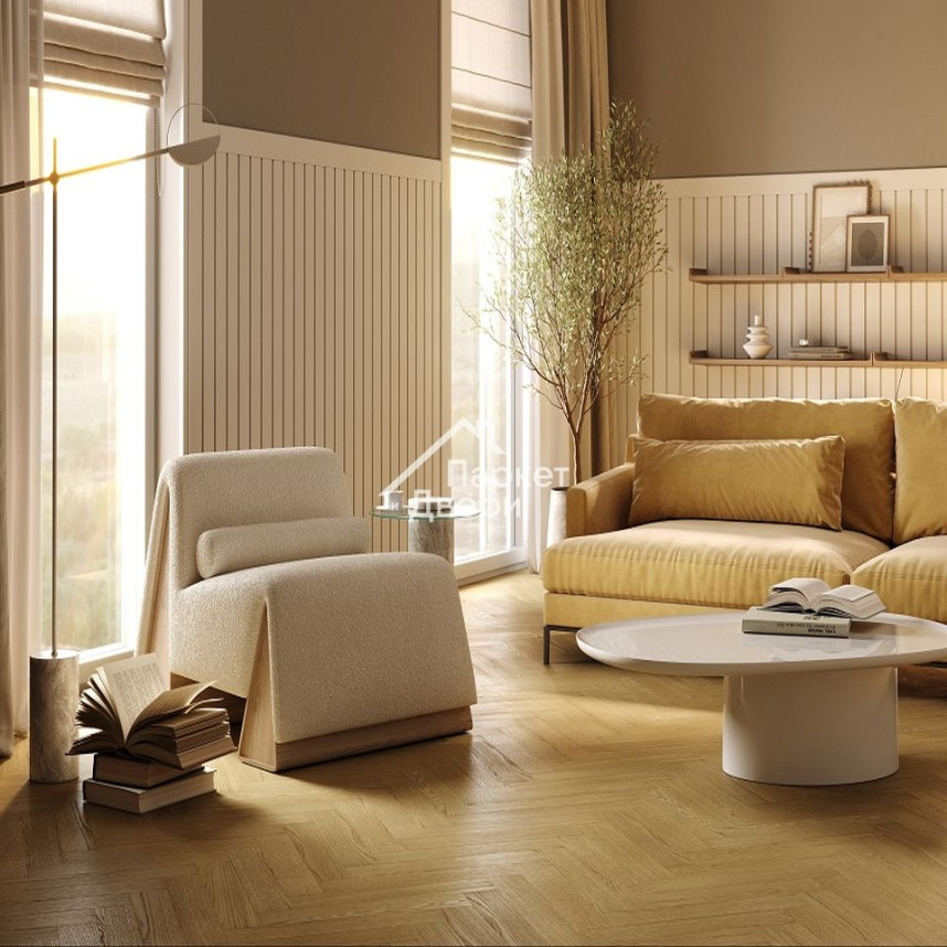 Кварцевый паркет Quartz Parquet Штучный паркет Дуб Рейн 44-33429 5/0,6 мм (1,12м²)-1