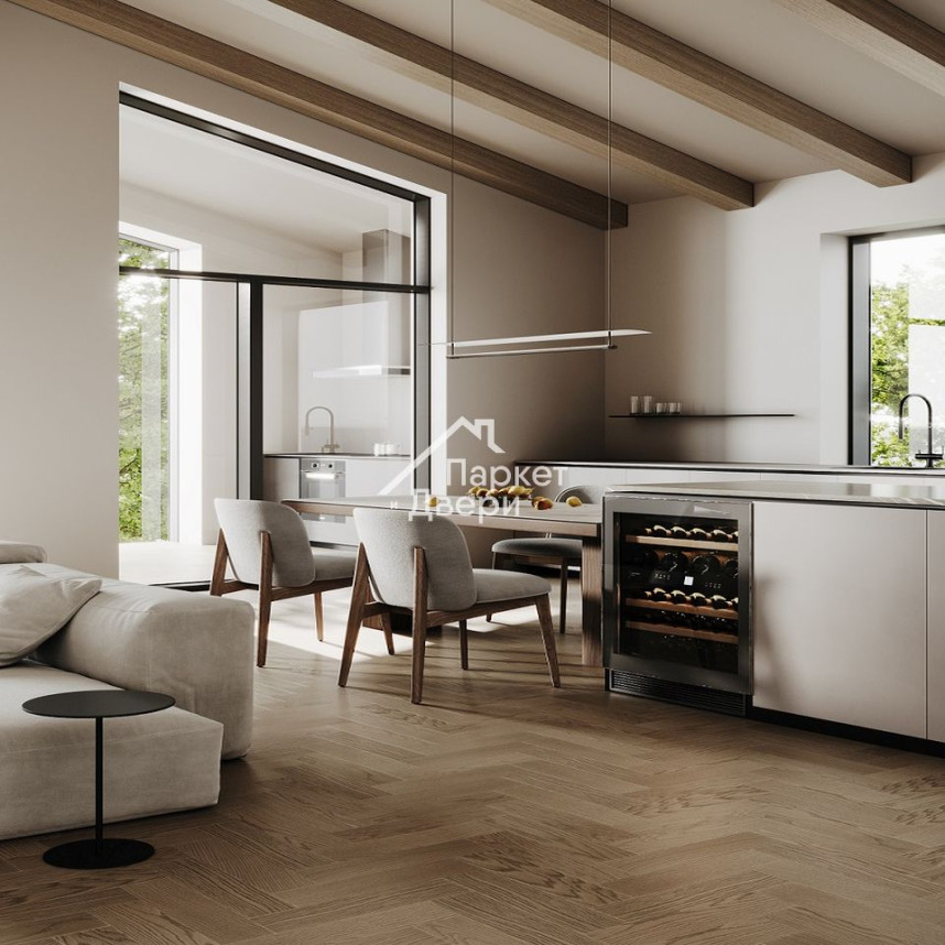 Кварцевый паркет Quartz Parquet Штучный паркет Дуб Муссон 44-1258-02 5/0,6 мм (1,12м²)-1