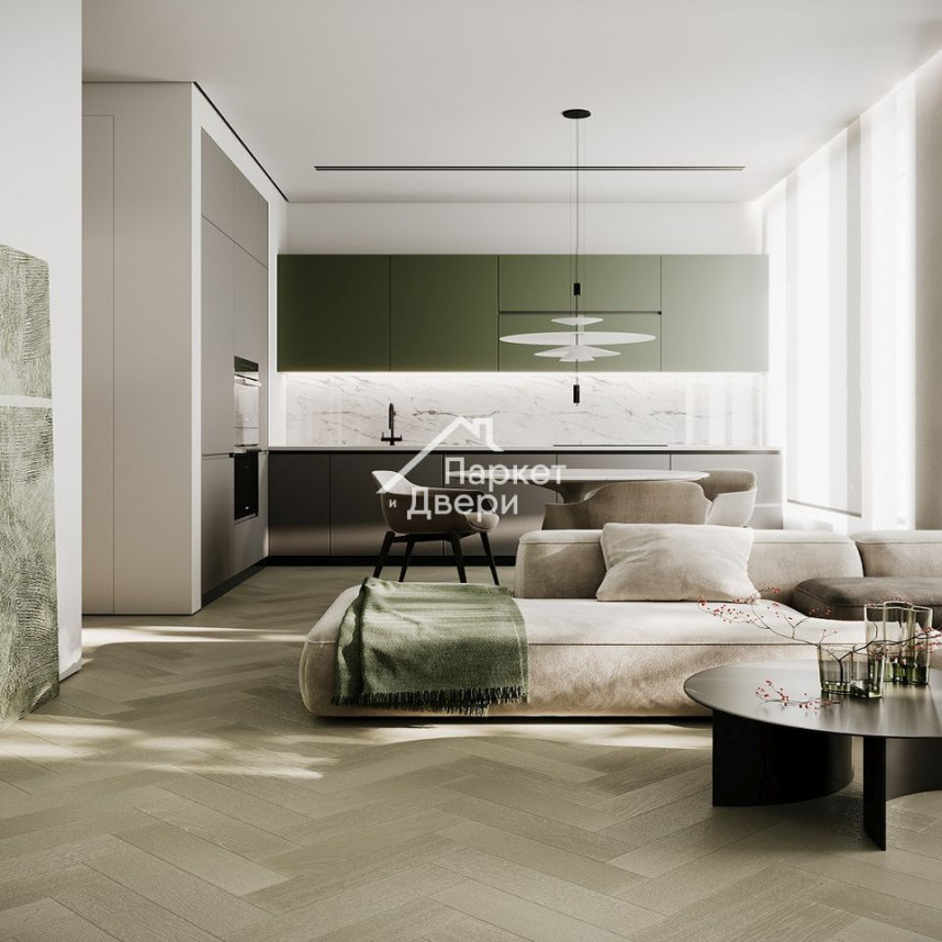 Кварцевый паркет Quartz Parquet Штучный паркет Дуб Лунный 44-1258-08 5/0,6 мм (1,12м²)-1