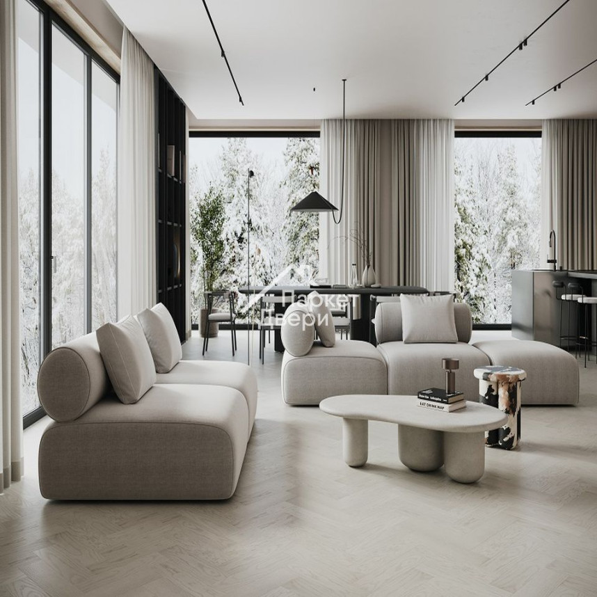 Кварцевый паркет Quartz Parquet Штучный паркет Дуб Песочный 44-408 5/0,6 мм (1,12м²)-1