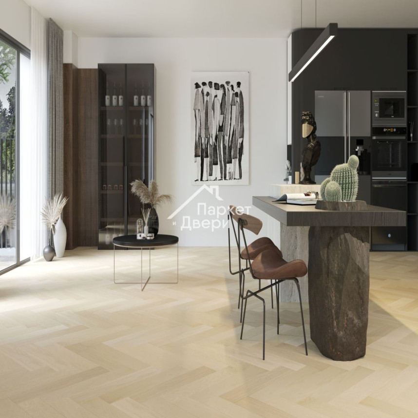 Кварцевый паркет Quartz Parquet Английская Ёлка Дуб Испанский 33-404 5/0,6 мм (1,936м²)-4