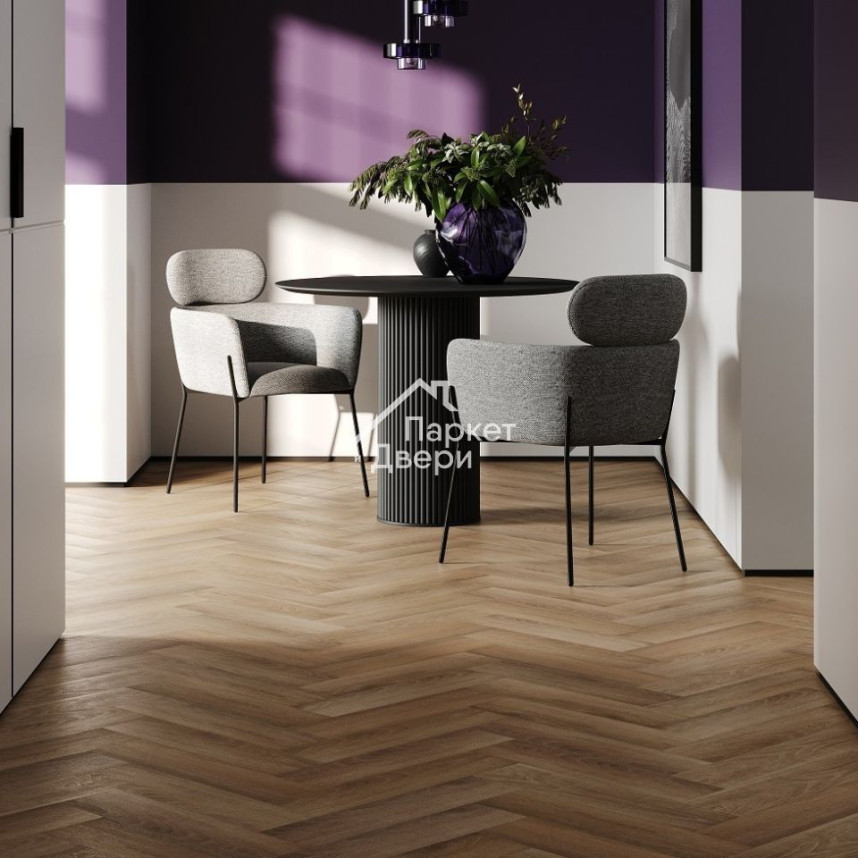 Кварцевый ламинат Fargo  Herringbone Дуб Монако 44-63W9484,5, 400х100х4,5-1