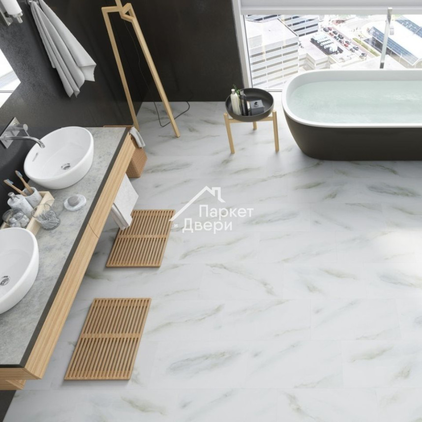 Кварцевый ламинат Fargo  Stone Белый Мрамор 6089-14, 600х300х4-2