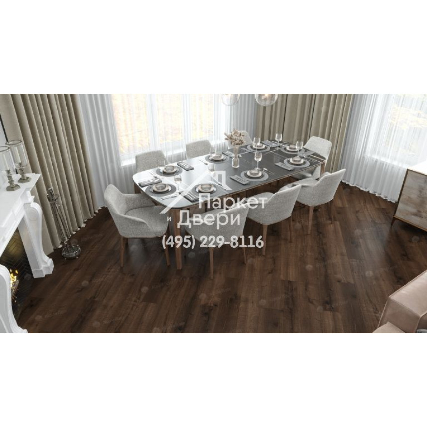 Виниловый пол Alpine Floor Real Wood Дуб Мокка Синхронное тиснение ECO 2-2 1220х183х6 -2