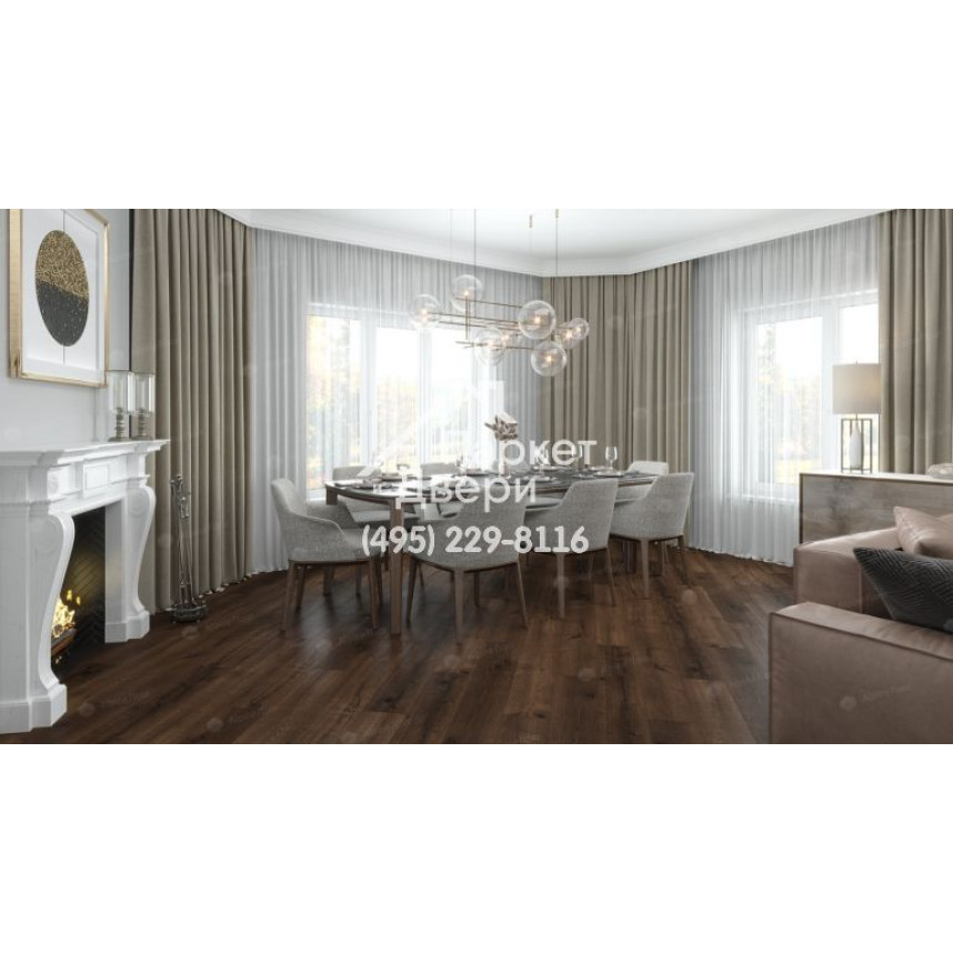Виниловый пол Alpine Floor Real Wood Дуб Мокка Синхронное тиснение ECO 2-2 1220х183х6 -3