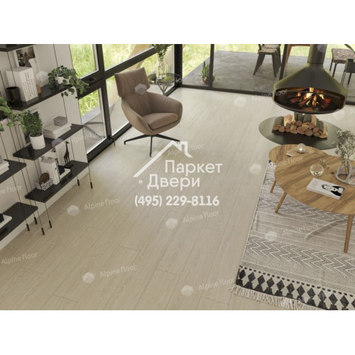 Виниловый пол Alpine Floor Easy Line ДУБ СНЕЖНЫЙ ECO 3-14 1219х184х3 