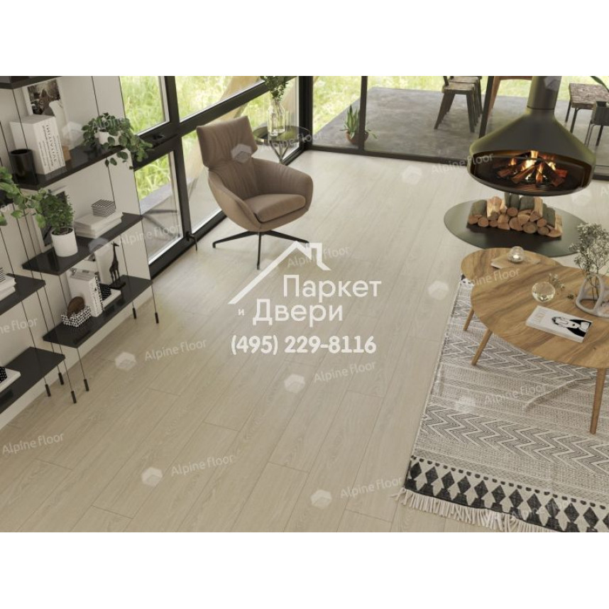 Виниловый пол Alpine Floor Easy Line ДУБ СНЕЖНЫЙ ECO 3-14 1219х184х3 -3