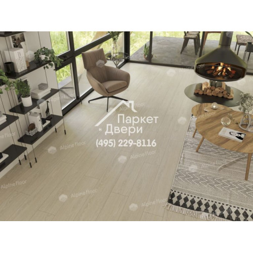 Виниловый пол Alpine Floor Easy Line ДУБ СНЕЖНЫЙ ECO 3-14 1219х184х3 
