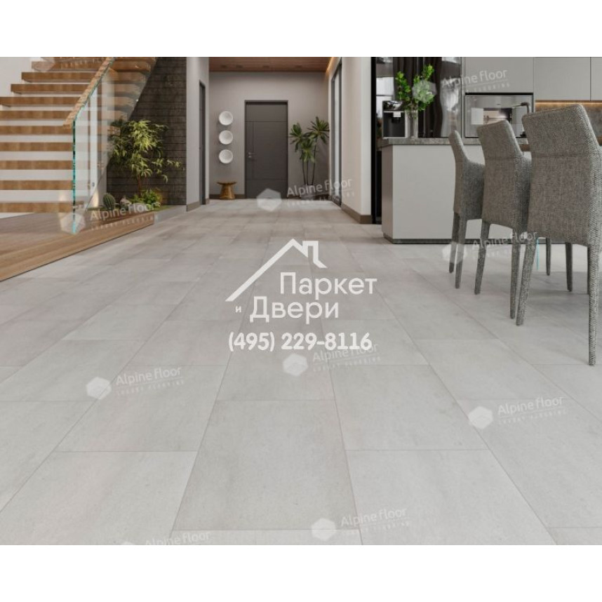 Виниловый пол Alpine Floor Stone Mineral Core Дорсет (без подложки) ECO 4-7 604х308х4 