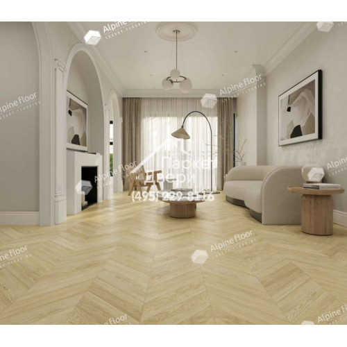 Виниловый пол Alpine Floor Chevron Alpine ДУБ Ваниль Селект ECO 18-2 600х127х5