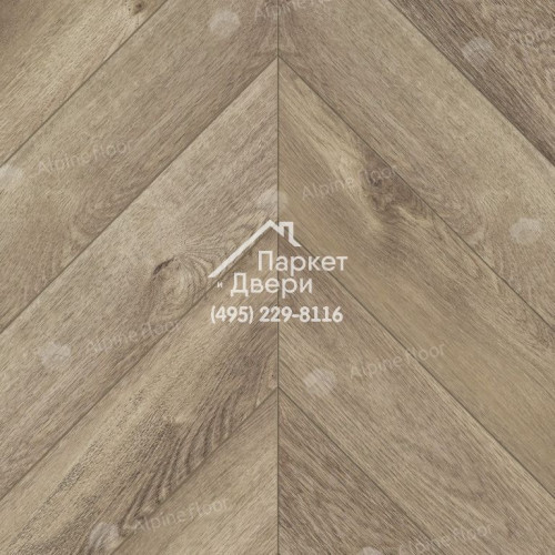 Виниловый пол Alpine Floor Chevron Alpine ДУБ Натуральный Отбеленный ECO 18-3 600х127х5