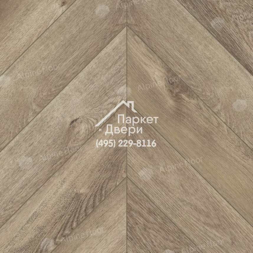 Виниловый пол Alpine Floor Chevron Alpine ДУБ Натуральный Отбеленный ECO 18-3 600х127х5-1
