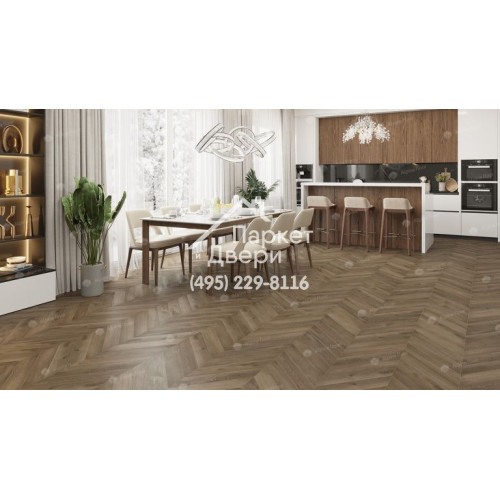 Виниловый пол Alpine Floor Chevron Alpine ДУБ Насыщенный ECO 18-4 600х127х5