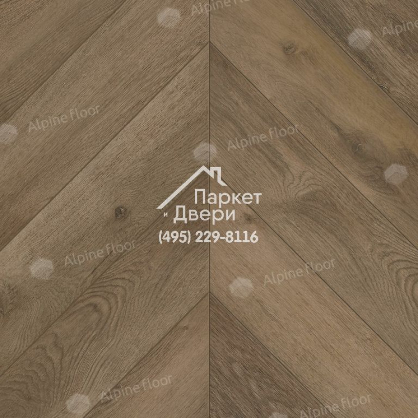 Виниловый пол Alpine Floor Chevron Alpine ДУБ Насыщенный ECO 18-4 600х127х5-1